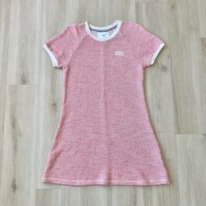 Sol Angeles Baja Terry Dress Crew Neck Terra Red and Cream size L